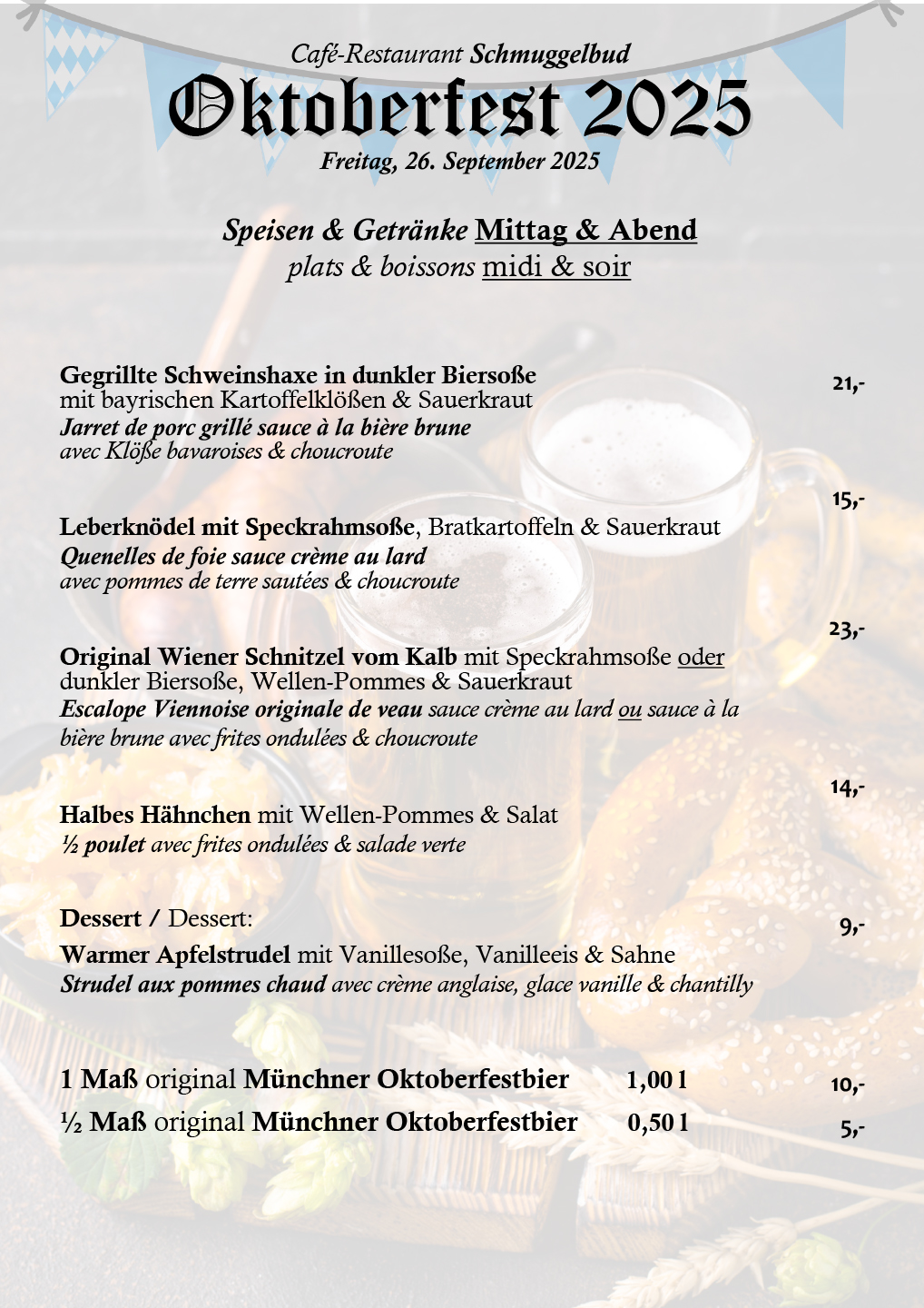 Restaurant Schmuggelbud Überherrn Saarlouis Oktoberfest 2025